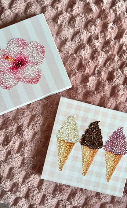 Ice Creams Bedazzle Canvas Kit