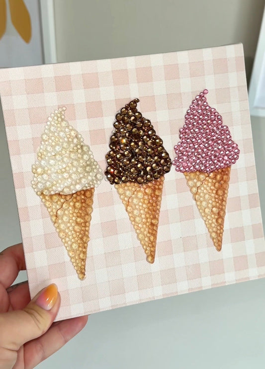 Ice Creams Bedazzle Canvas Kit