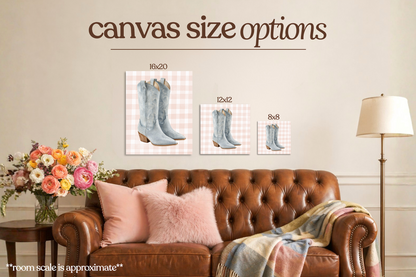 Blue Cowgirl Boots Bedazzle Canvas Kit