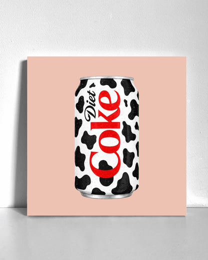 Cow Print Diet Cola Bedazzle Canvas Kit