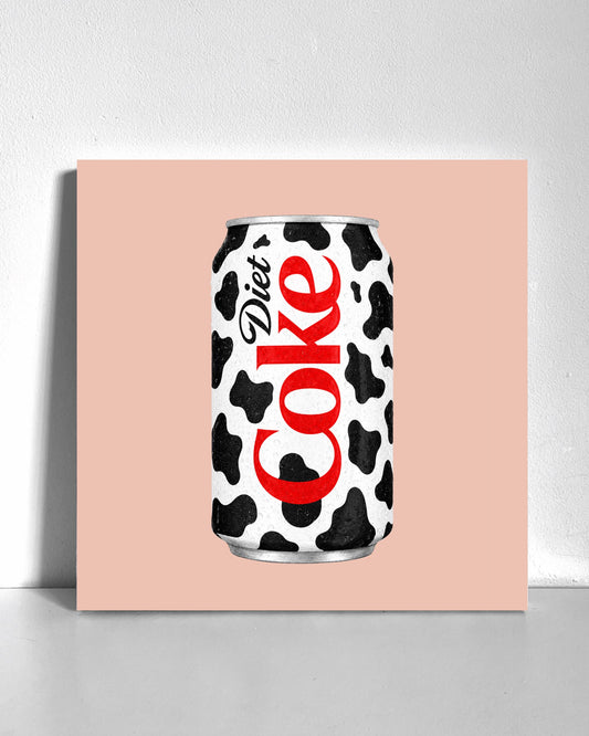 Cow Print Diet Cola Bedazzle Canvas Kit