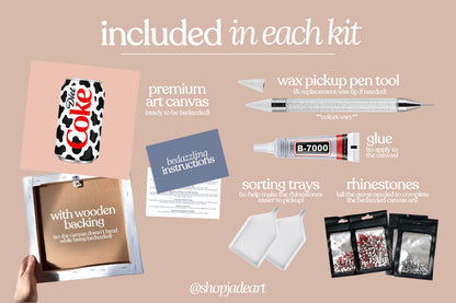 Cow Print Diet Cola Bedazzle Canvas Kit