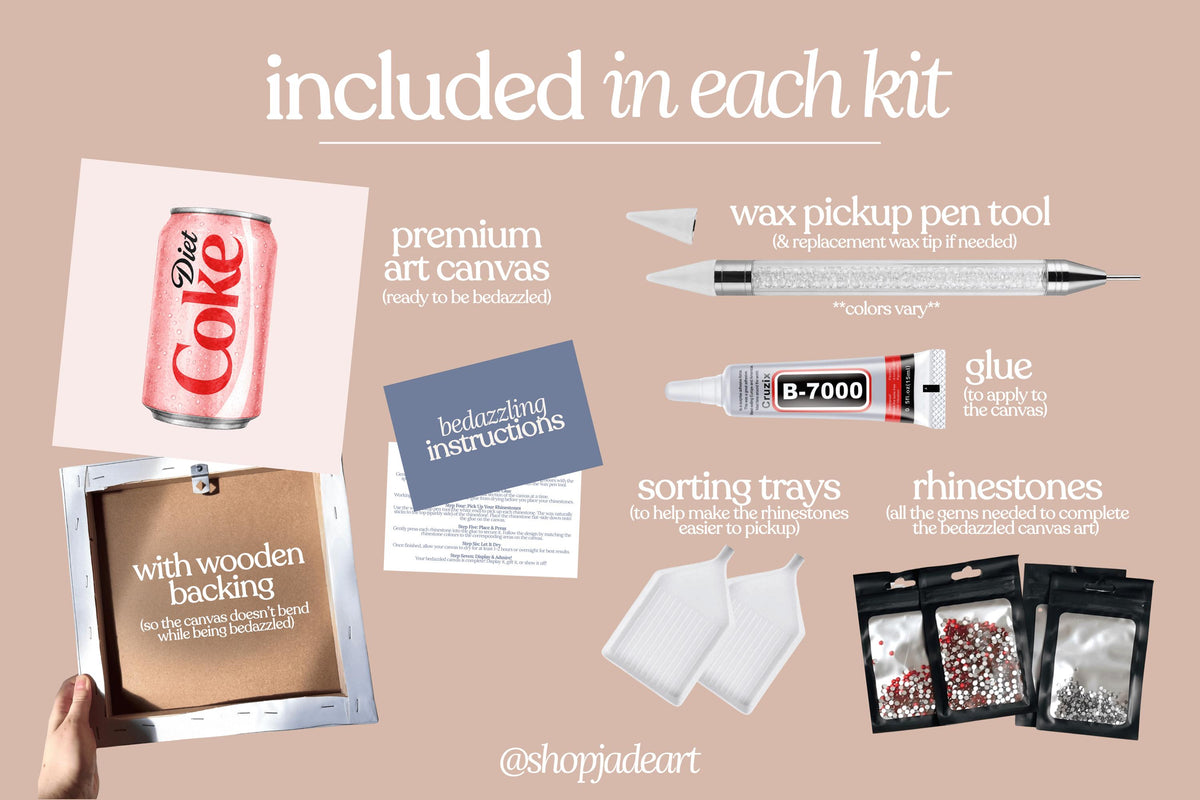 Pink Diet Cola Bedazzle Canvas Kit