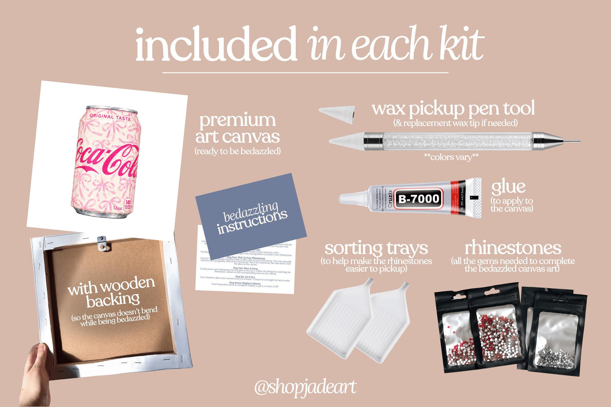 Bow Soda Bedazzle Canvas Kit