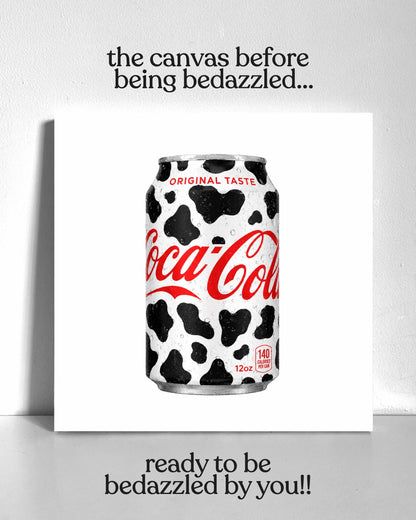 Cow Print Soda Bedazzle Canvas Kit