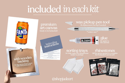 Orange Fanta Bedazzle Canvas Kit