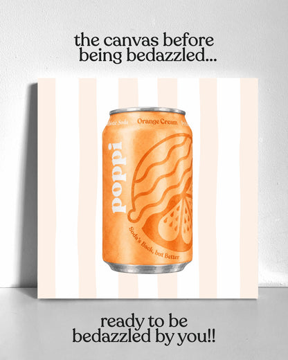 Orange Cream Poppi Bedazzle Canvas Kit