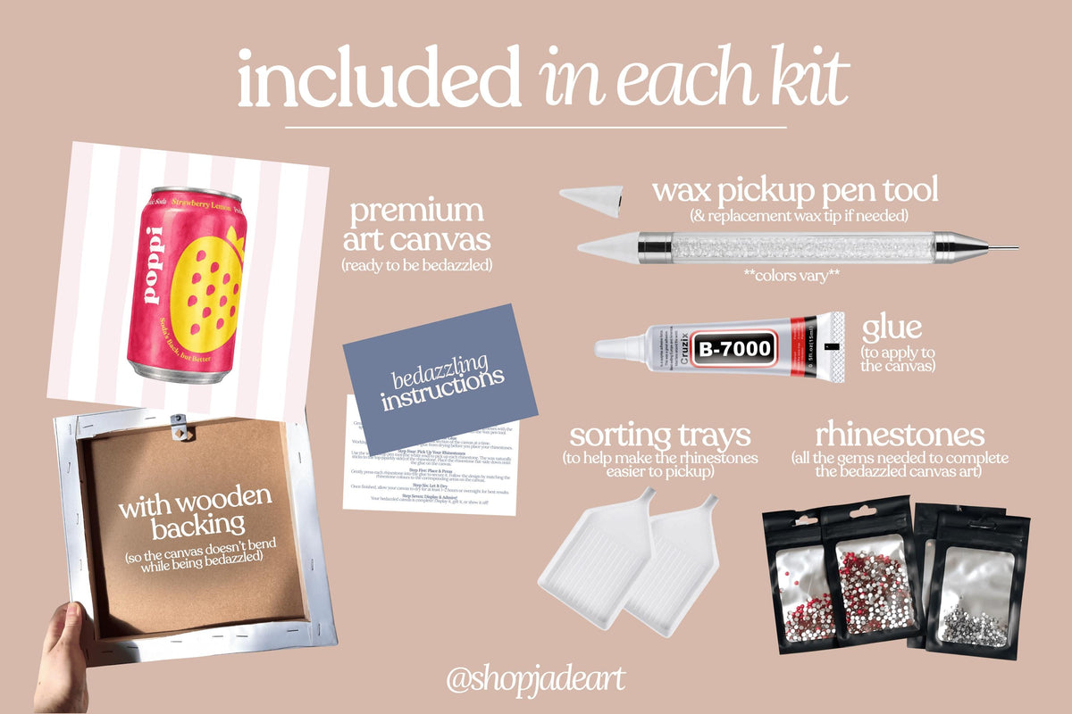 Strawberry Lemon Poppi Bedazzle Canvas Kit