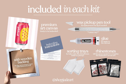 Strawberry Lemon Poppi Bedazzle Canvas Kit