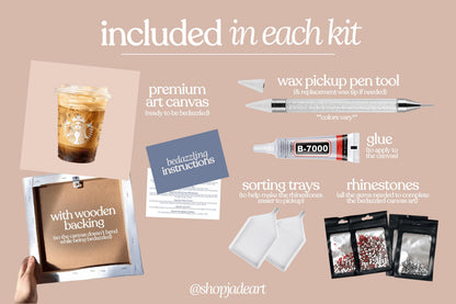 Iced Coffee Bedazzle Canvas Kit