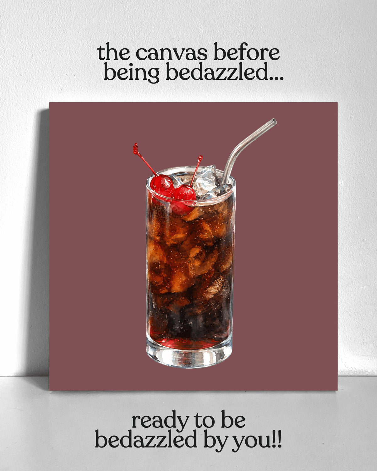 Iced Cherry Soda Bedazzle Canvas Kit