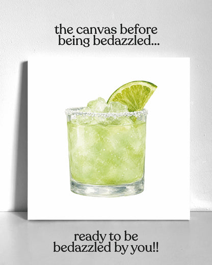 Lime Drink Bedazzle Canvas Kit