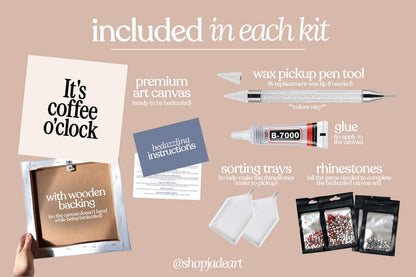 Coffee O'Clock Bedazzle Canvas Kit