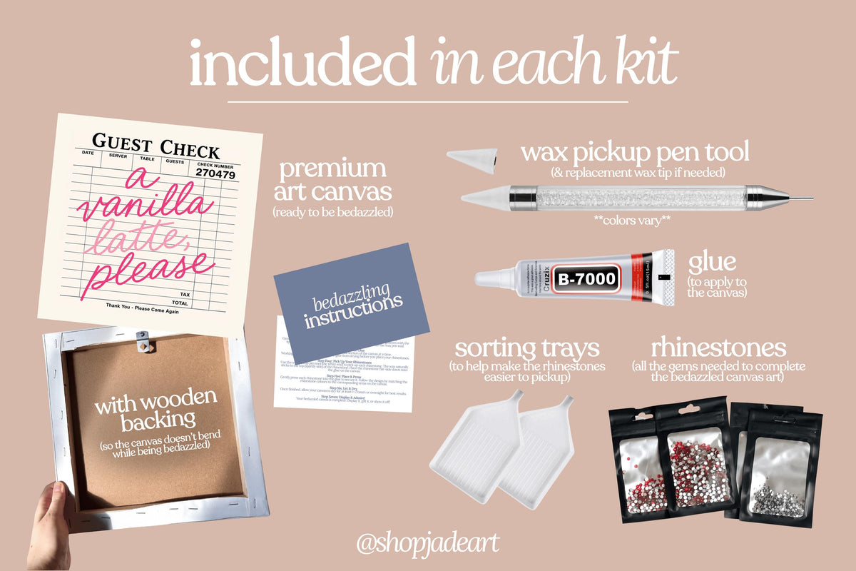 Vanilla Latte, Please Bedazzle Canvas Kit