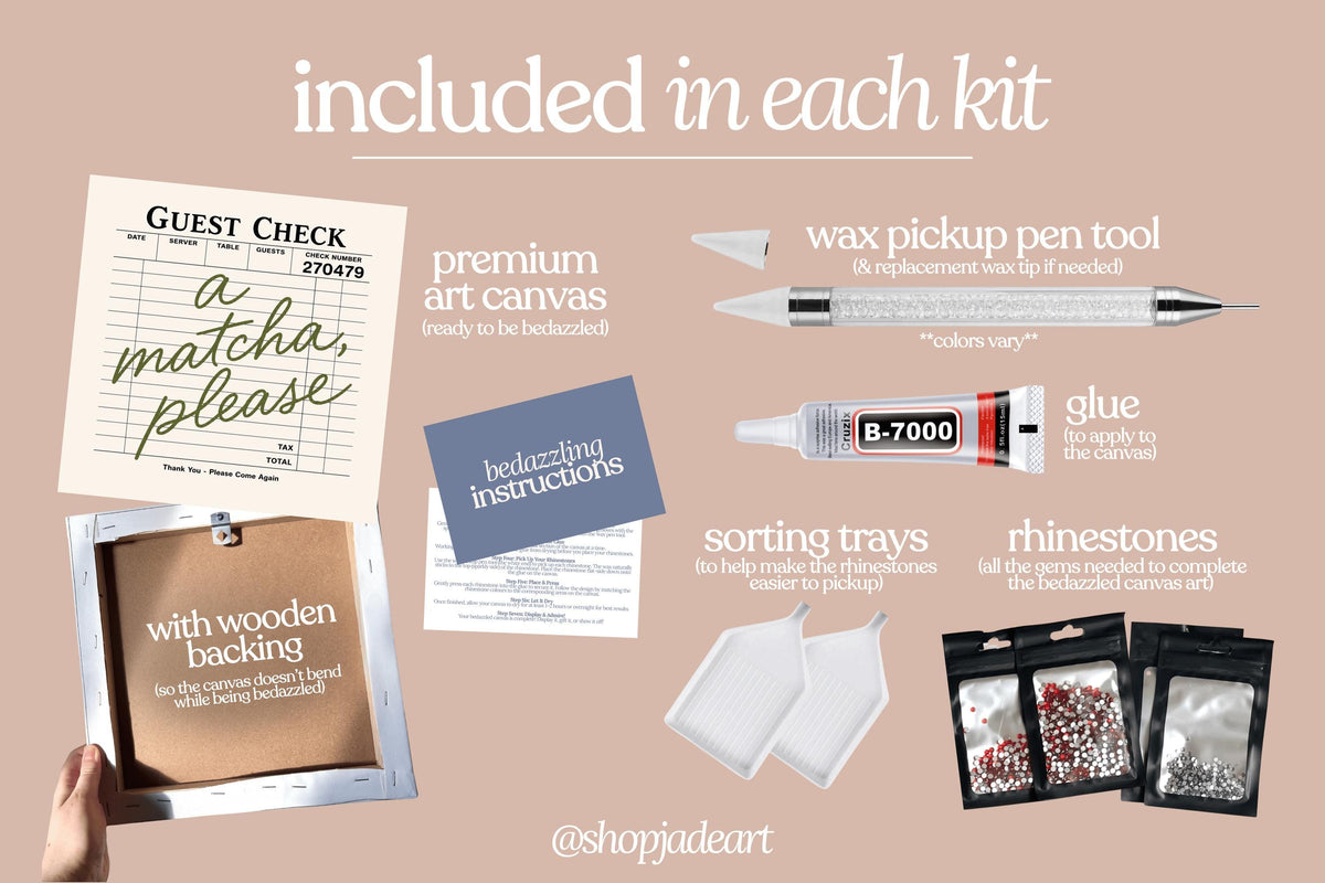 Matcha, Please Bedazzle Canvas Kit