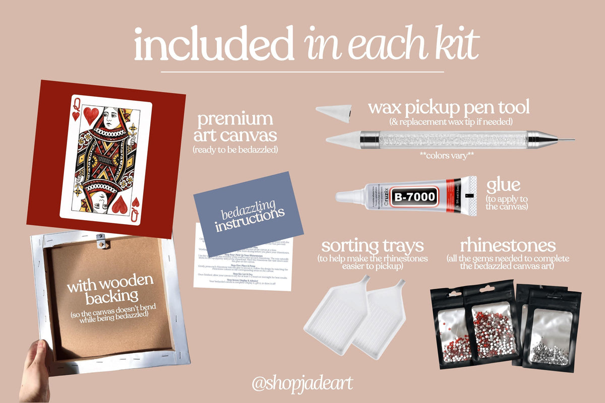 Queen of Hearts Bedazzle Canvas Kit