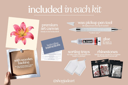 Pink Lily Bedazzle Canvas Kit