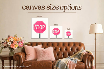 Pink Stop Sign Bedazzle Canvas Kit