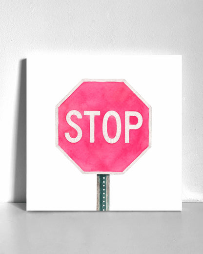 Pink Stop Sign Bedazzle Canvas Kit
