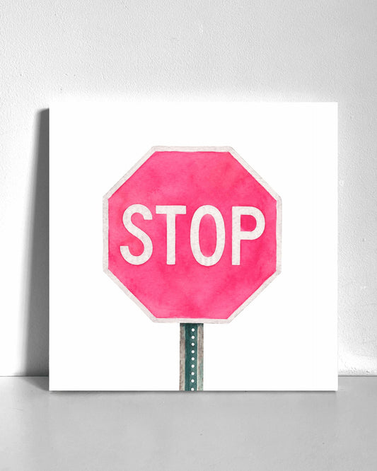 Pink Stop Sign Bedazzle Canvas Kit