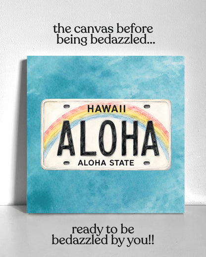 Hawaii License Plate Bedazzle Canvas Kit