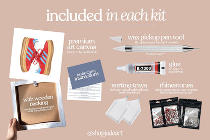 Red and Blue Sneakers Bedazzle Canvas Kit