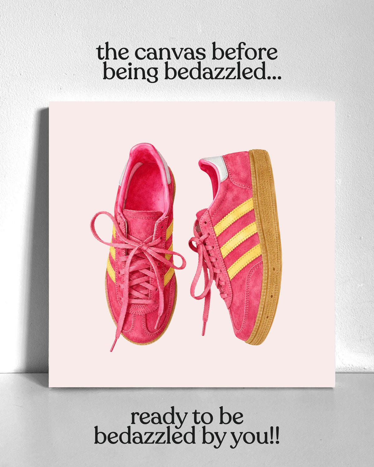 Pink Sneakers Bedazzle Canvas Kit