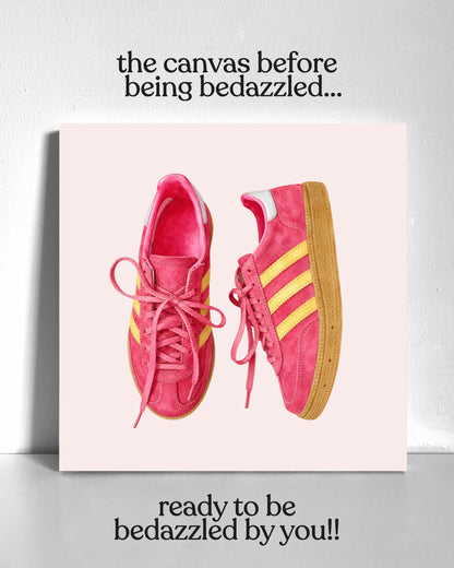 Pink Sneakers Bedazzle Canvas Kit