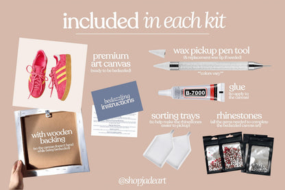 Pink Sneakers Bedazzle Canvas Kit