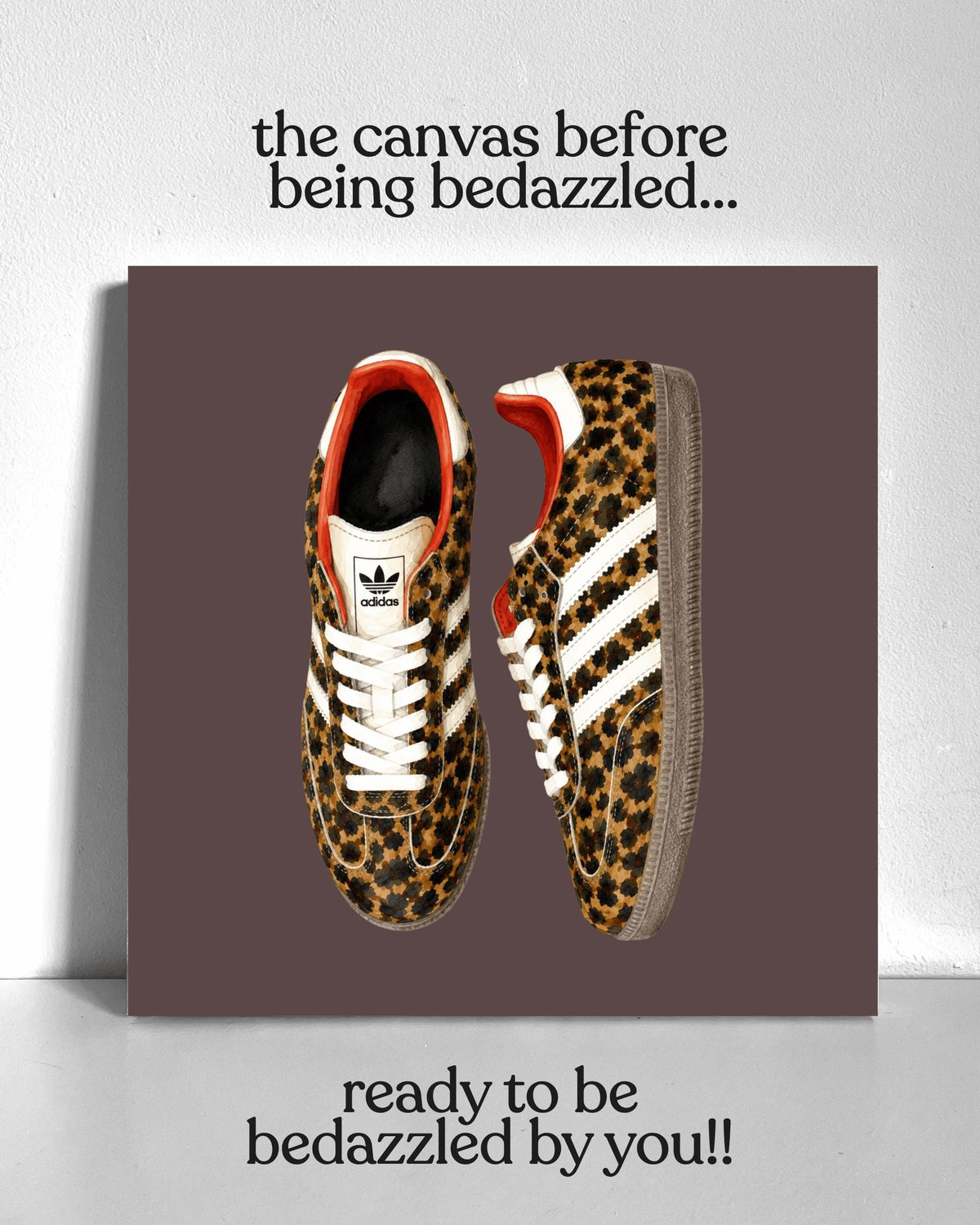 Leopard Sneakers Bedazzle Canvas Kit