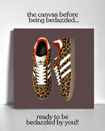 Leopard Sneakers Bedazzle Canvas Kit