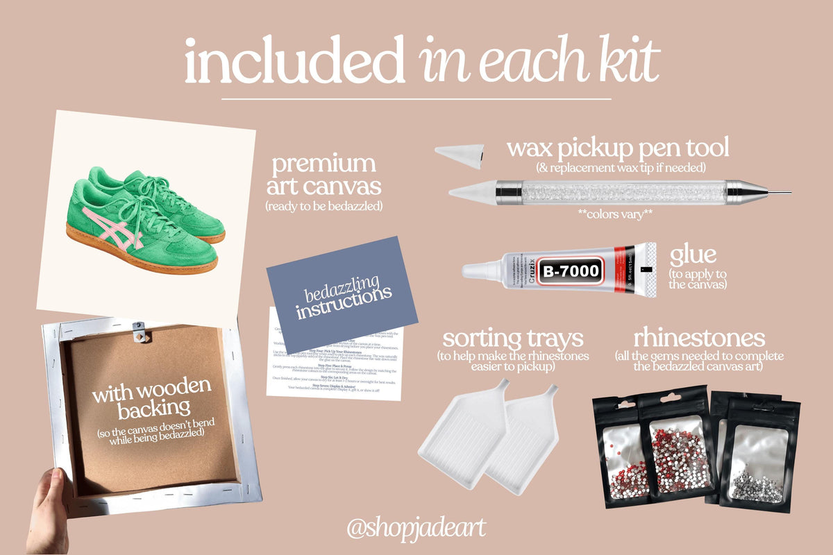 Green Sneakers Bedazzle Canvas Kit