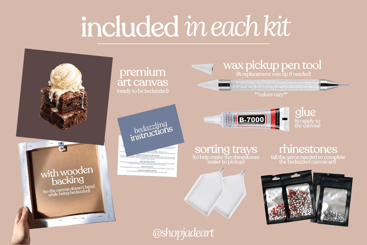 Brownies and Ice Cream Bedazzle Canvas Kit