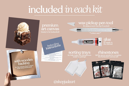 Brownies and Ice Cream Bedazzle Canvas Kit