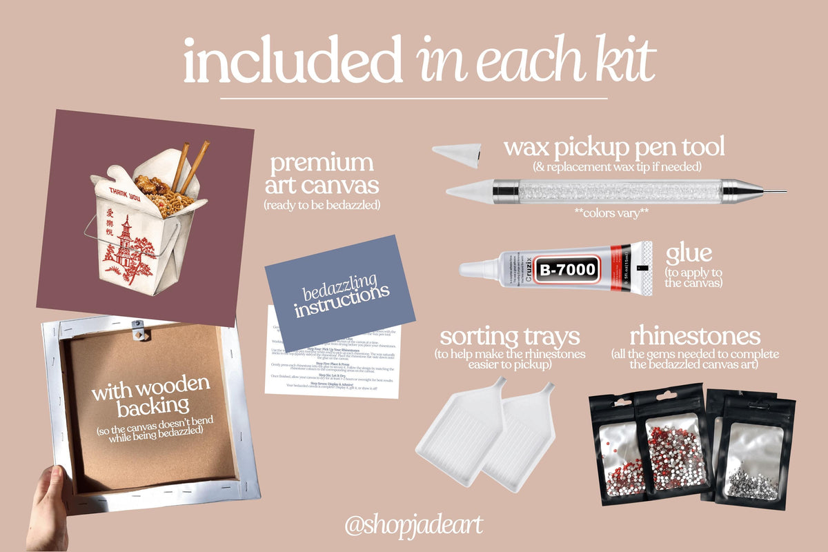 Chinese Food Takeout Bedazzle Canvas Kit