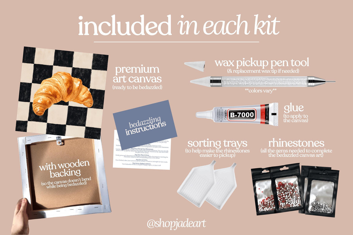 Fresh Croissant Bedazzle Canvas Kit