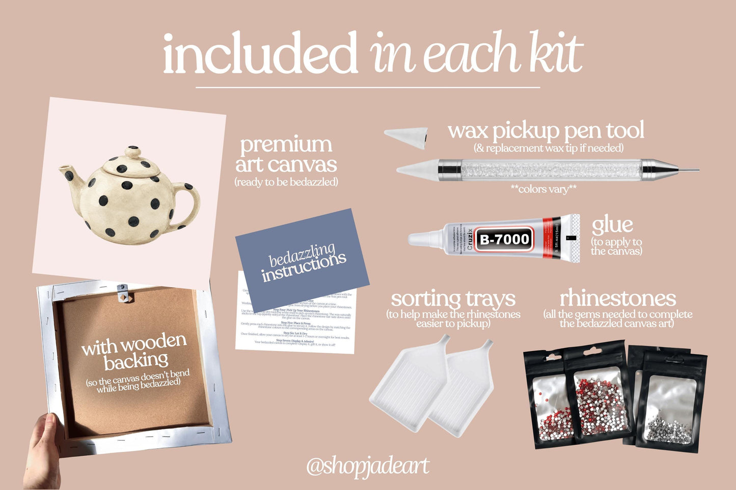 Tea Pot Bedazzle Canvas Kit