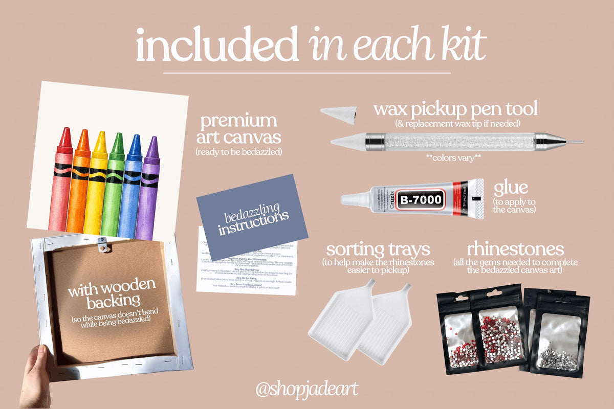 Crayons Bedazzle Canvas Kit