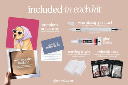 Stylish Lab Puppy Bedazzle Canvas Kit