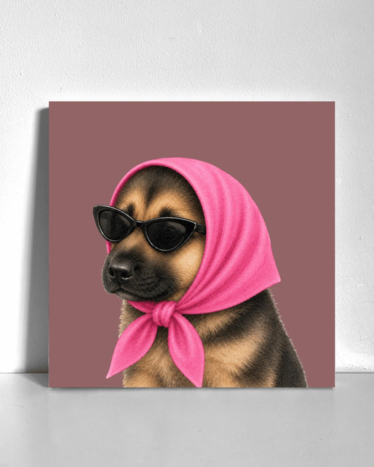 Stylish German Shepard Puppy Bedazzle Canvas Kit