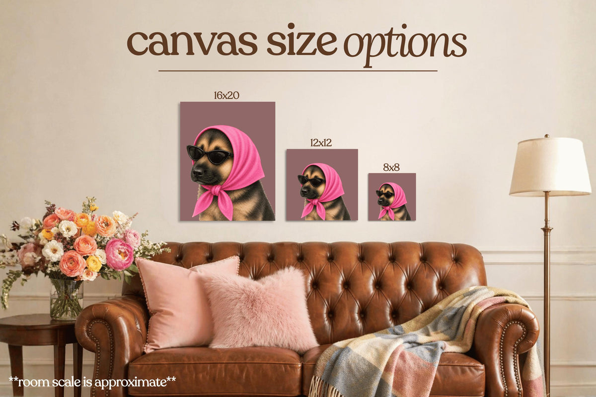 Stylish German Shepard Puppy Bedazzle Canvas Kit