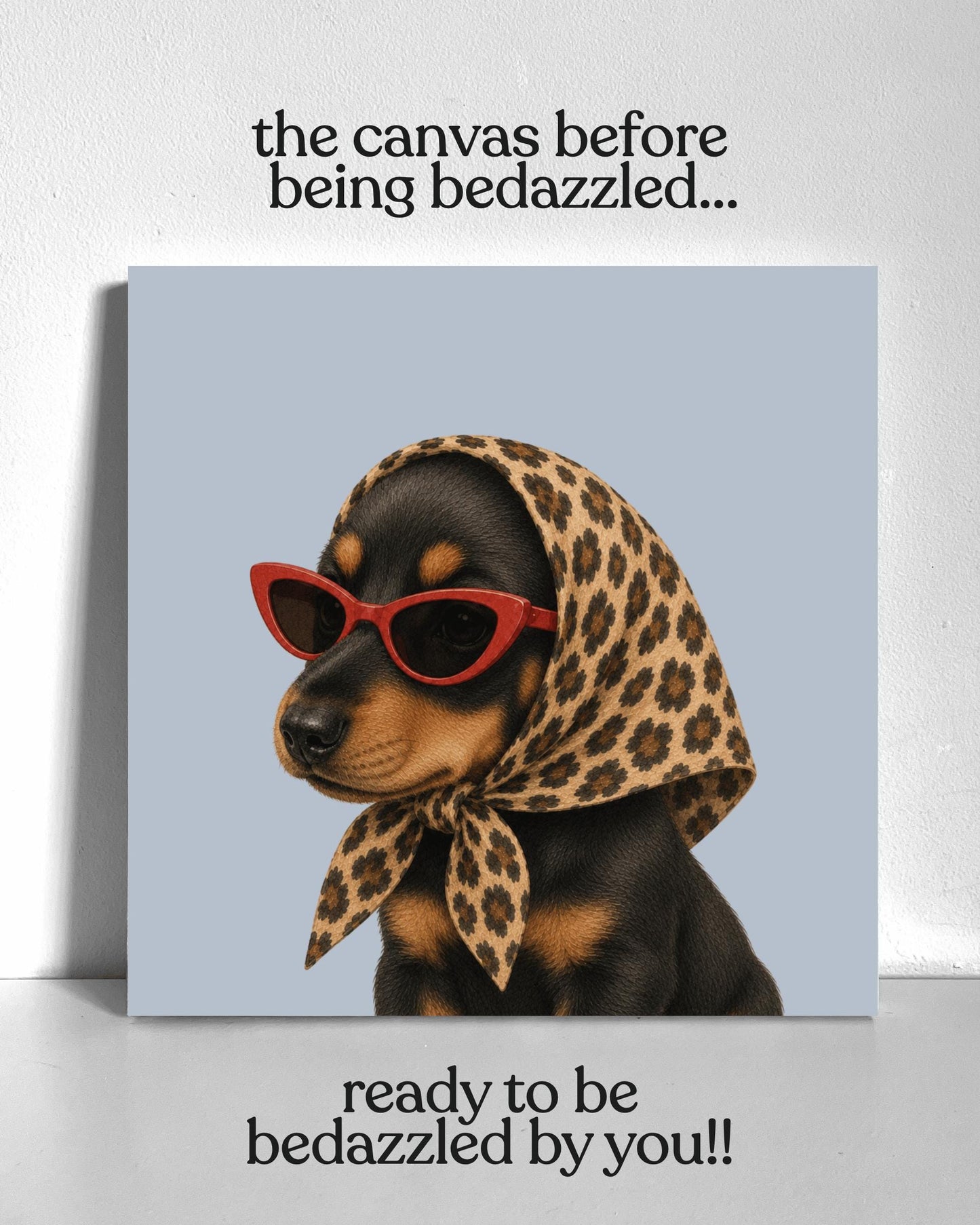 Stylish Dachshund Puppy Bedazzle Canvas Kit