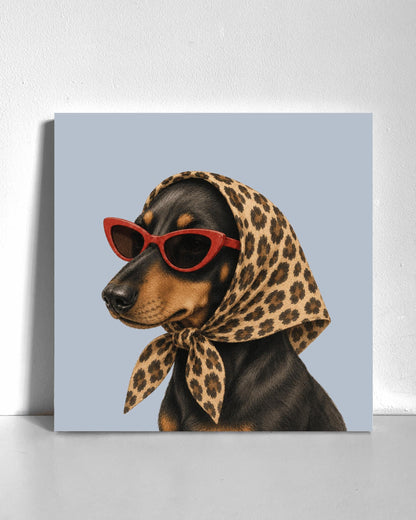 Stylish Dachshund Bedazzle Canvas Kit