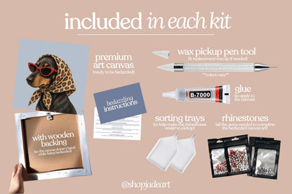 Stylish Dachshund Bedazzle Canvas Kit