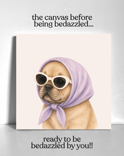 Stylish French Bulldog Bedazzle Canvas Kit