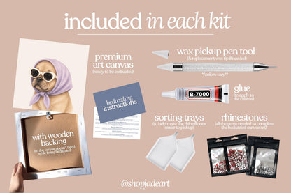 Stylish French Bulldog Bedazzle Canvas Kit