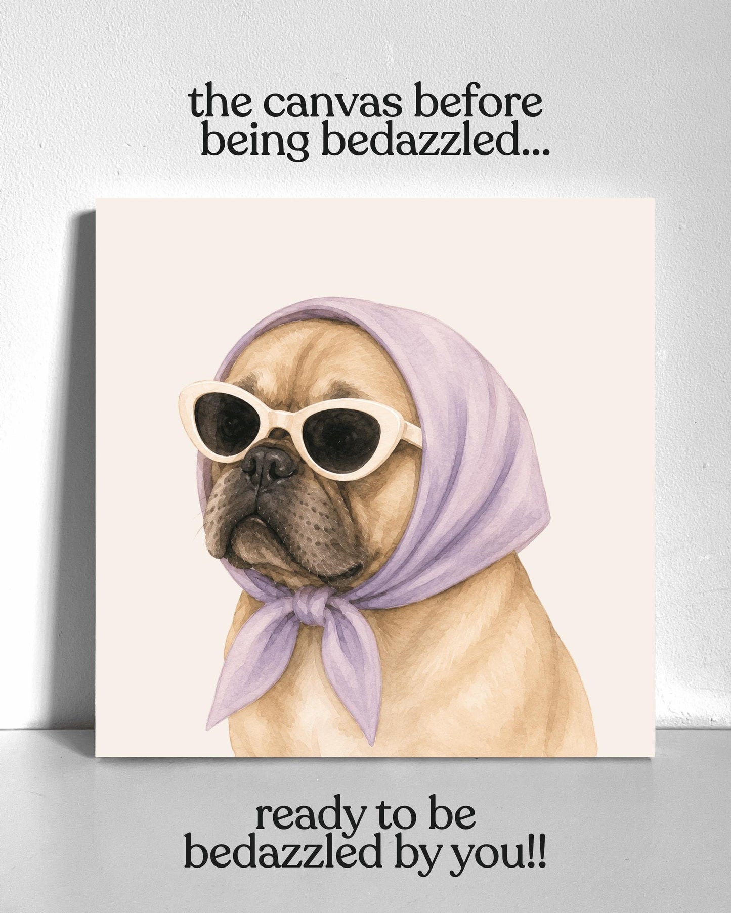 Stylish French Bulldog Bedazzle Canvas Kit