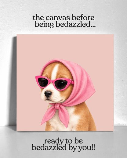 Stylish Beagle Puppy Bedazzle Canvas Kit