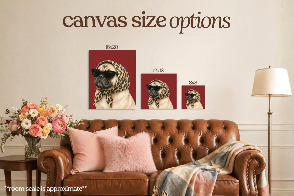 Stylish Pug Bedazzle Canvas Kit