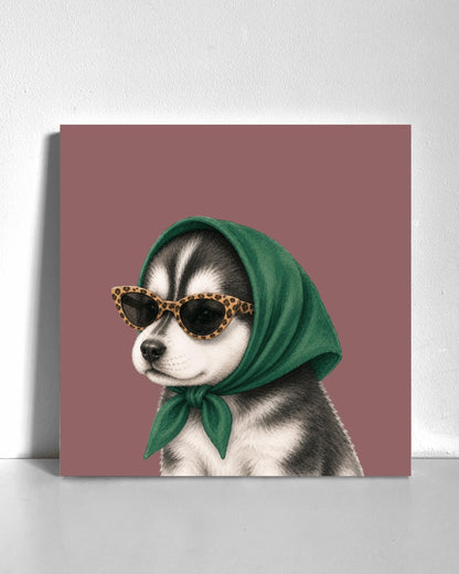 Stylish Husky Puppy Bedazzle Canvas Kit